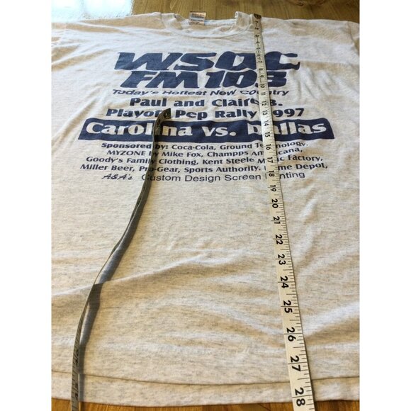 Vintage WSOC FM103 Playoff Pep Rally 1997 T Shirt XL Fruit Of The Loom Single St - Picture 8 of 9